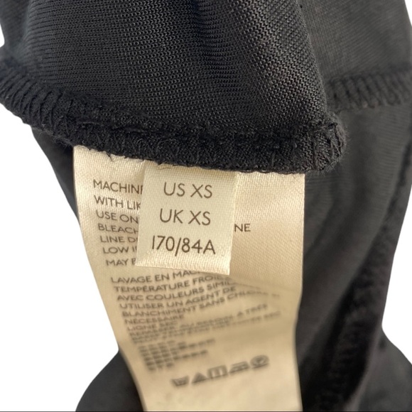 Free People Dress XS Velvet Mini Lace Trim V Neck Pullover Fit and Flare Black - Picture 5 of 16